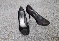 hübsche Pumps Schwarz Satin mit Glitzer Steine Gr 37 Herzogtum Lauenburg - Geesthacht Vorschau