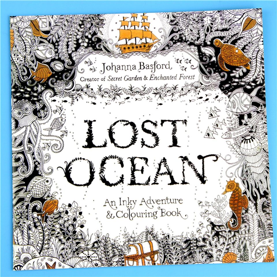 Lost Ocean Ausmalbuch 24 Seiten Malbuch Johanna Basford Ozean Med in Fischbach