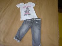 Neu Topolino 122 Mädchen Caprihose 3/4 Jeans Hose grau + T-Shirt Nordrhein-Westfalen - Schloß Holte-Stukenbrock Vorschau