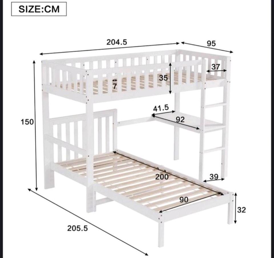 Etagenbett Kinderbett 90x200 Neu Hochbett Jugendbett Holzbett in Hamburg