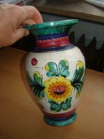 bunte Keramik o. Ton - Vase mit Blumenmuster Hessen - Elz Vorschau