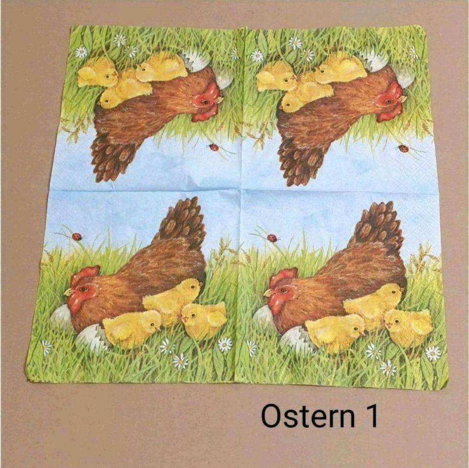 ⭕️ 0,20€ Motivservietten Ostern Küken Hahn Huhn Eier n in Leipzig