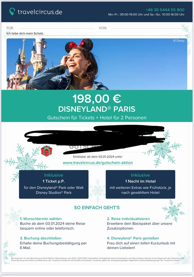Disneyland+ hotelgutschein im Wert von 198€ in Bad Bramstedt