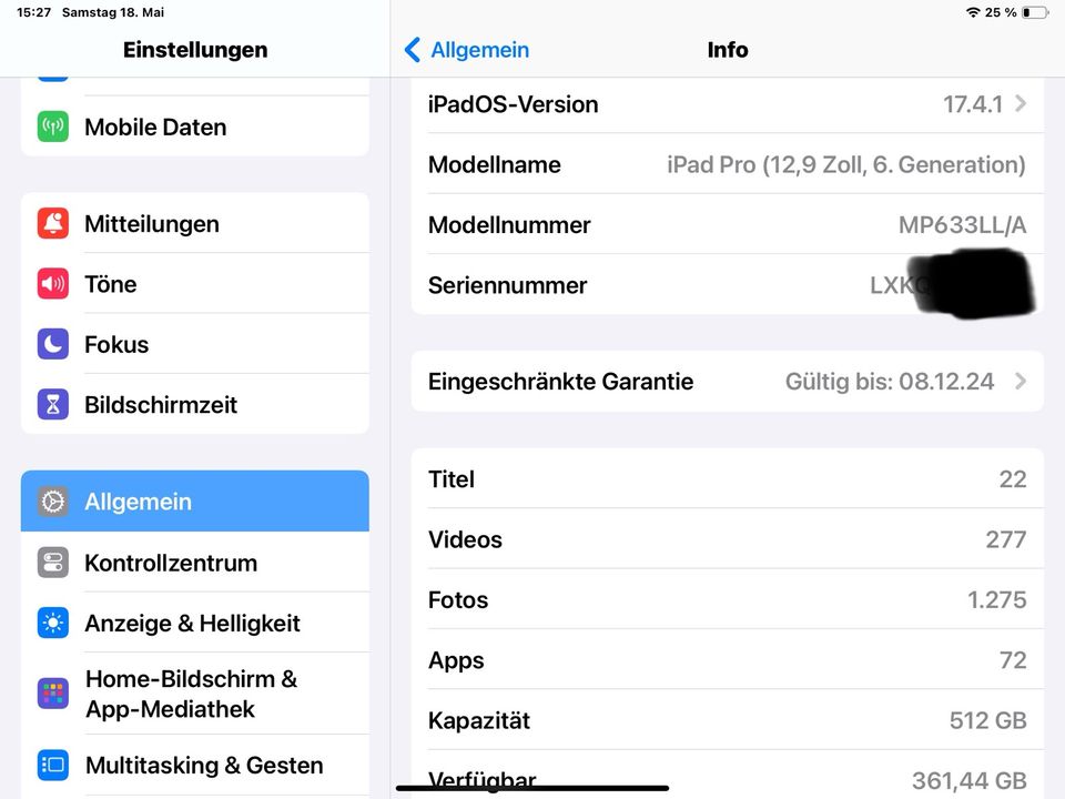iPad Pro 12.9. Wie neu. 512gb. WLAN Cellular 6.Generation in Nürnberg (Mittelfr)