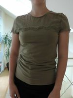 vintage T-Shirt khaki neu schick Stickerei muster netzt mesh Baden-Württemberg - Oberstenfeld Vorschau