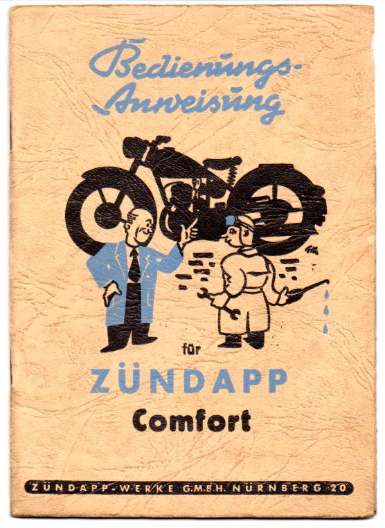 Zündapp Comfort Bedienungsanleitung Handbuch März 1953 original in Schopfheim