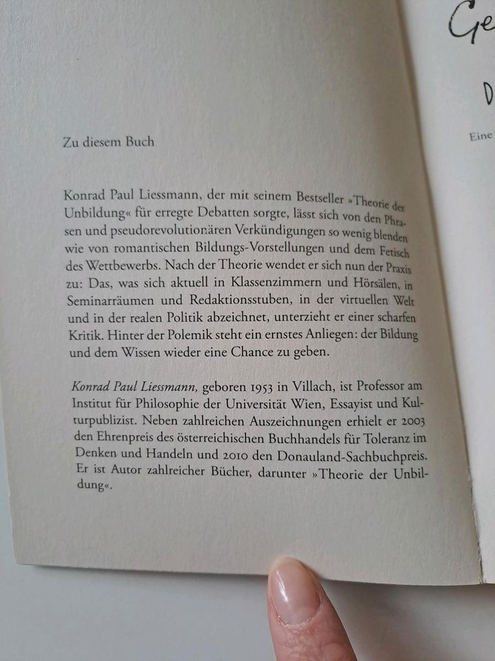 Konrad Paul Liessmann  Geisterstunde: Die Praxis der Unbildung in Markranstädt