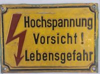 60er Jahre Blechschild  Hochspannung Vorsicht Lebensgefahr Saarland - Heusweiler Vorschau