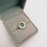 Vintage Goldring mit Farbstein und Diamanten 750er Gold Innenstadt - Köln Deutz Vorschau