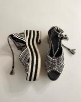 H&M trend premium Platform Schwarz Bast 41 Sandalen Plateau Niedersachsen - Lüneburg Vorschau
