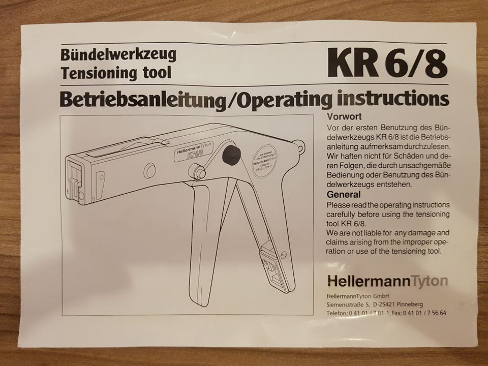 Hellermann Tyton KR 6/8 Bündelwerkzeug neu und ovp in Paunzhausen