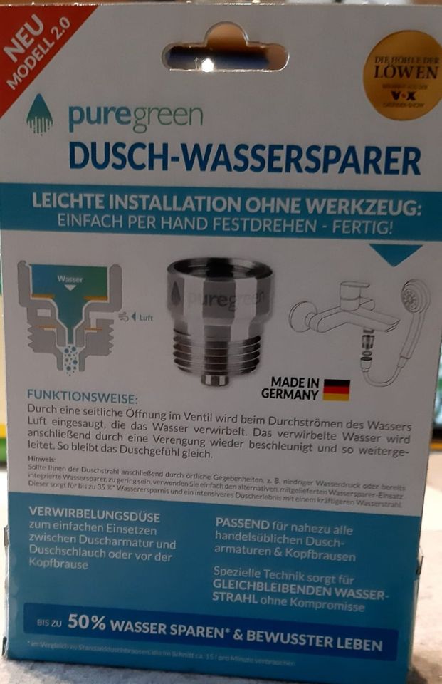 Dusch-Wassersparer, 50% Wasser sparen, NEU, Doppelkauf in Harburg (Schwaben)