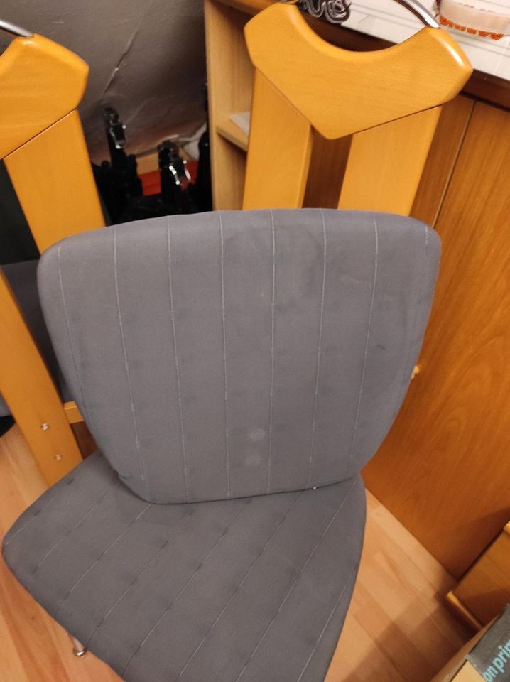 3 Stühle Holz Buche / schwarzer Sitzbezug / Esstischstühle in Dortmund
