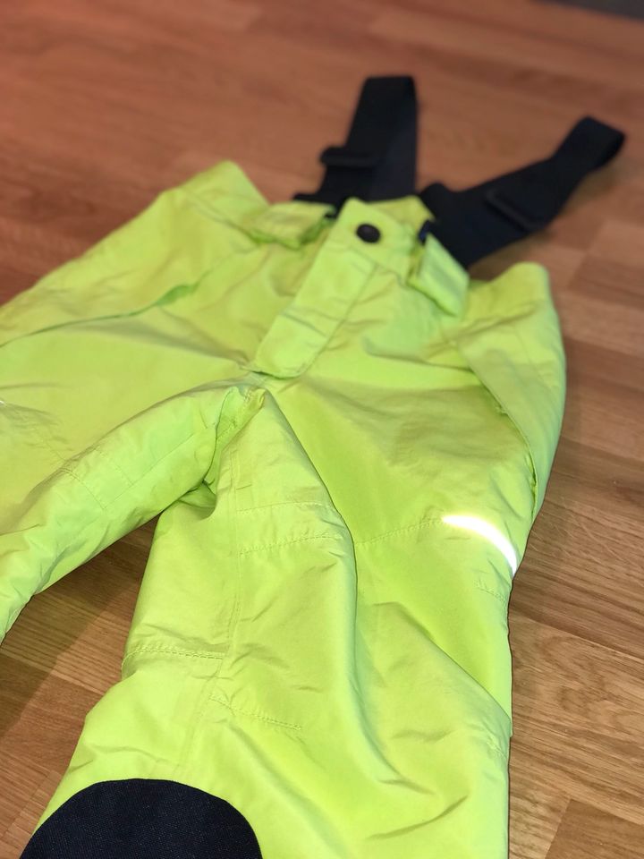 SKIHOSE 86/92 neon grün leuchtend REFLEKTOR Hosenträger unisex !! in Schwelm