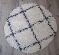 TOP NEU creme-grauer Hochflor-Teppich rund 80 x 80 cm modern Kiel - Meimersdorf-Moorsee Vorschau