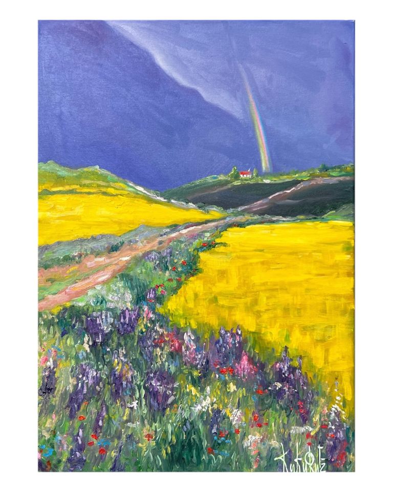 Ölgemälde «Regenbogen» 50x70cm - Unikat - handgemalt - signiert in Holzgerlingen