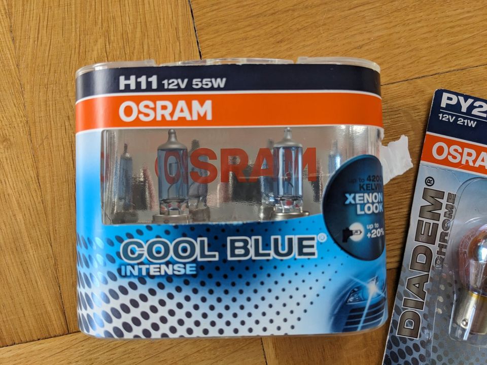 2x Osram H11 Cool Blue Intense, 2x PY21W Diadem Chrome in Stuttgart