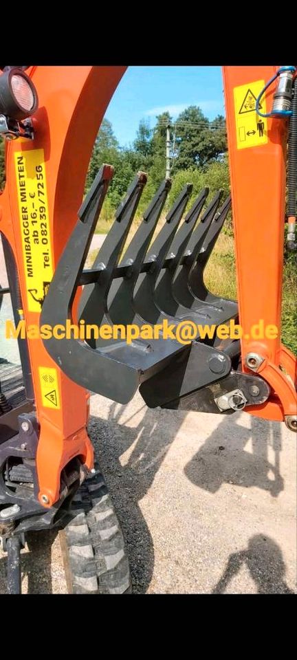 ✅️ MS01 - 3er Set - Roderechen - Rodehaken - Reißzahn  Minibagger in Langenneufnach