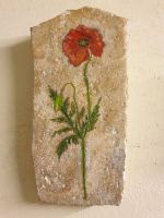 3 Gemälde von Blumen auf alten Terrakottastücken Nordrhein-Westfalen - Königswinter Vorschau