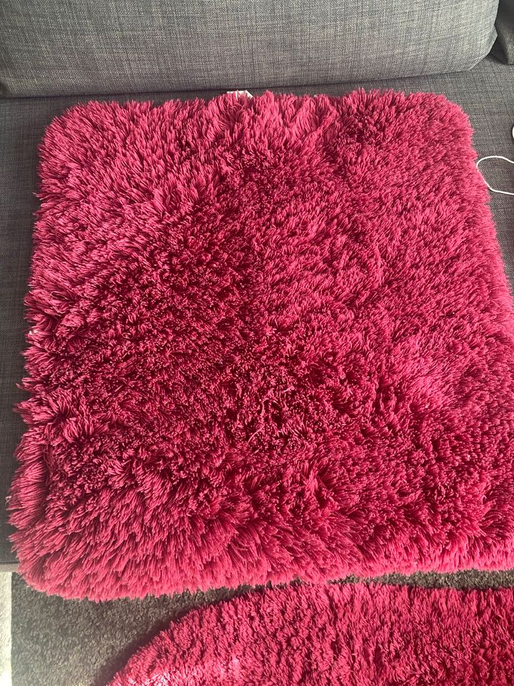My Home Badezimmer Garnitur Set Teppich Rot Pink WC Badematte in Sulzbach an der Murr