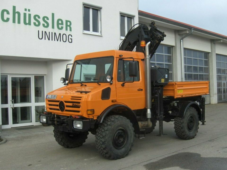 Unimog mit Kran / mieten  Rohrleitungsbau Anlagenbau / Mobilkran in Pürgen