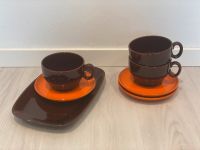 Tassen Teller Retro Orange braun 80er 70er Jahre Nordrhein-Westfalen - Kirchlengern Vorschau