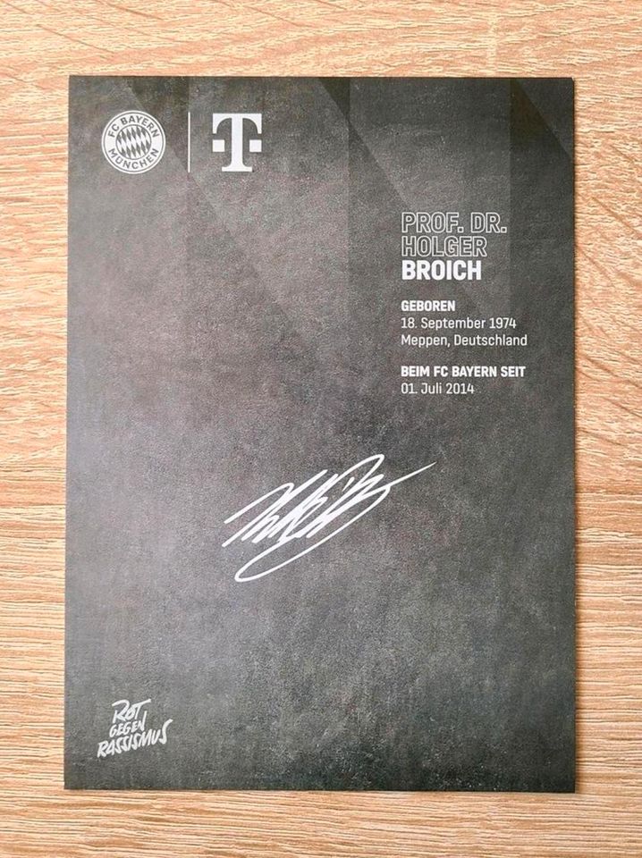 Handsignierte Autogrammkarte "Holger Broich" Trainer FC Bayern 23 in Melsungen