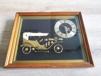 VINTAGE OLDTIMER UHRENBILD WANDBILD mit Uhr 37x30x6cm Niedersachsen - Helmstedt Vorschau