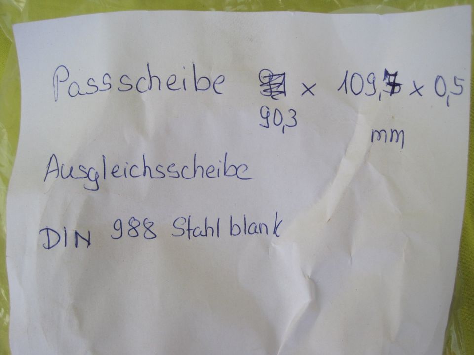 Ausgleichsscheibe Passscheibe 90.3x109.7x0.5 mm 46 Stück in Netphen