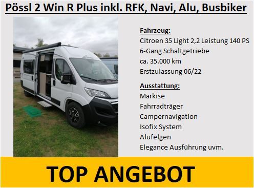 Kastenwagen Pössl 2 Win R Plus inkl. RFK, Navi, Alu, Busbiker in Weinböhla