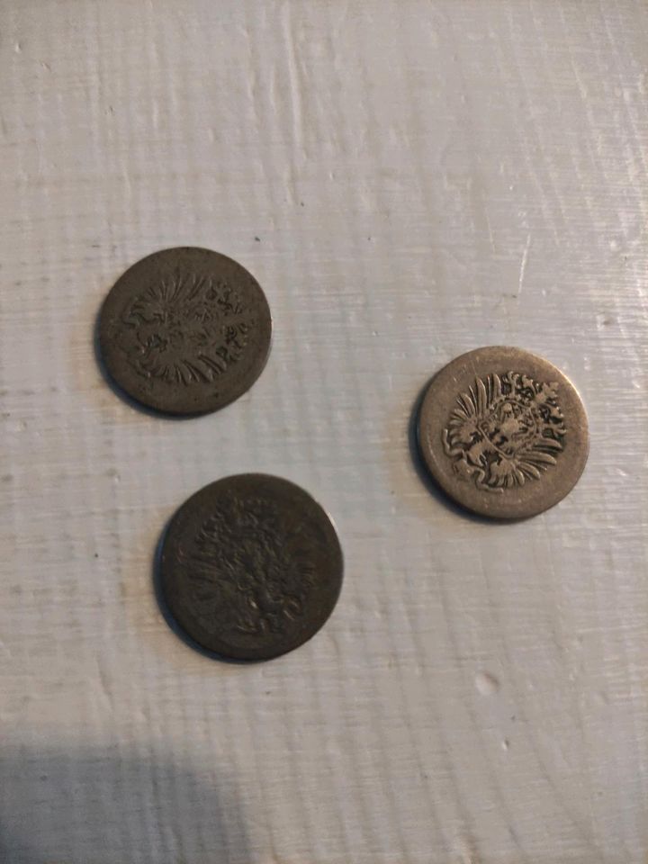 Deutsche Reichsmark Pfennige sehr abgenutzt in Flensburg