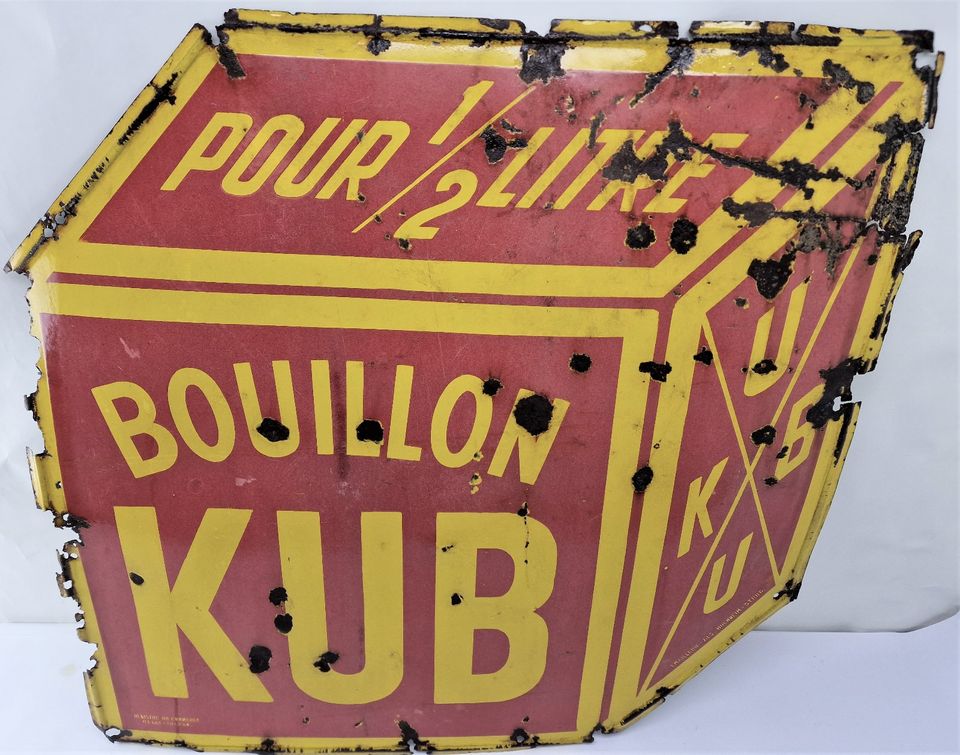 ‼️ Frankreich 1941 - altes Bouillon Kub Emailleschild in Heusweiler