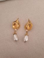 Goldene Clip Vintage Perlen Ohrringe Friedrichshain-Kreuzberg - Friedrichshain Vorschau