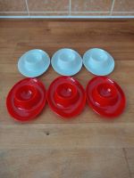 Vintage Eierbecher Kunststoff 70s 70er Retro Weiß Rot 6 Stück Set Niedersachsen - Braunschweig Vorschau