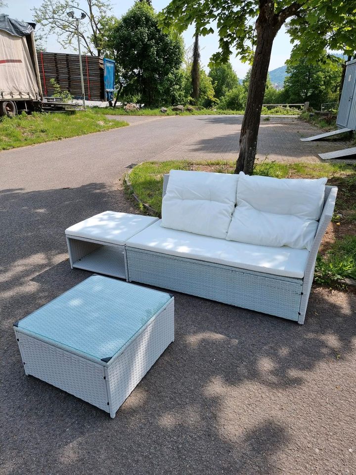 Polyrattan Couch Set Balkongarnitur Garten Terrasse in Rehlingen-Siersburg