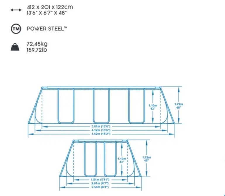 Bestway Frame Pool Power Steel™ Set 412x201x122 mit Heizung in Ditzingen