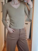 Amisu Langarmshirt Pullover gerippt in S beige/braun Bayern - Zorneding Vorschau