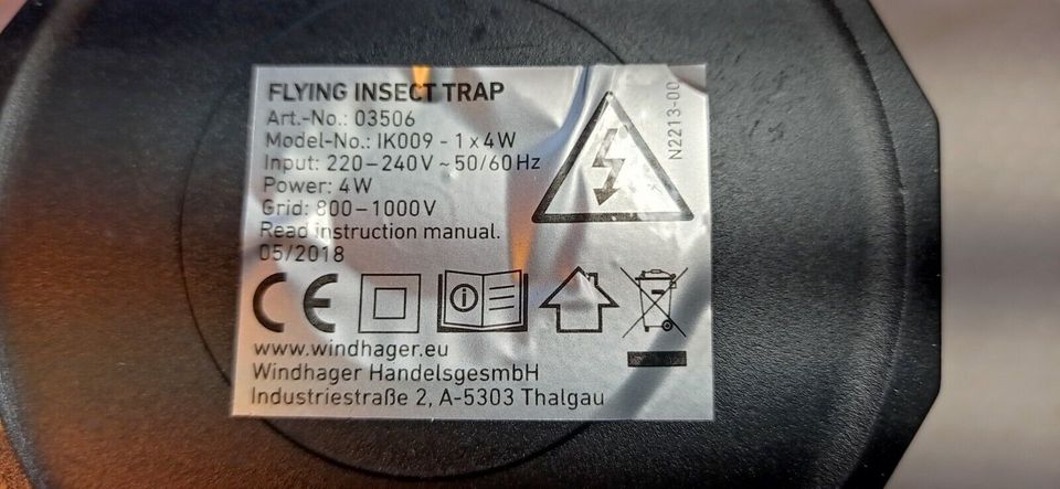 TOP *** Windhager Insektenlampe UV-Lampe *** TOP in Kaiserslautern