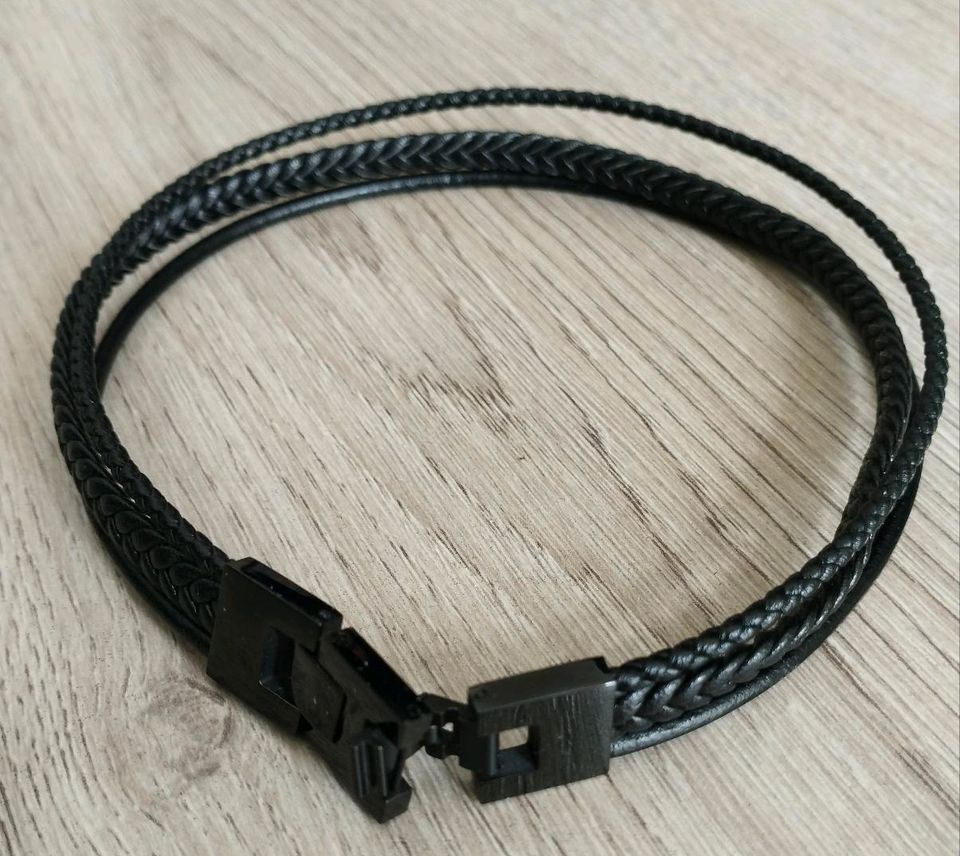 Lederarmband schwarz m.Geschenkbox Armband Schmuck neu in Bochum