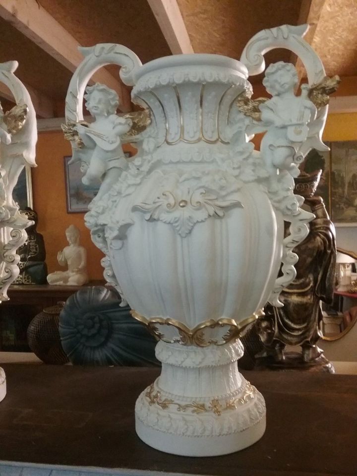 Große Vase mit Engeln.(Weiß/Gold)NEU!!! in Bötzingen