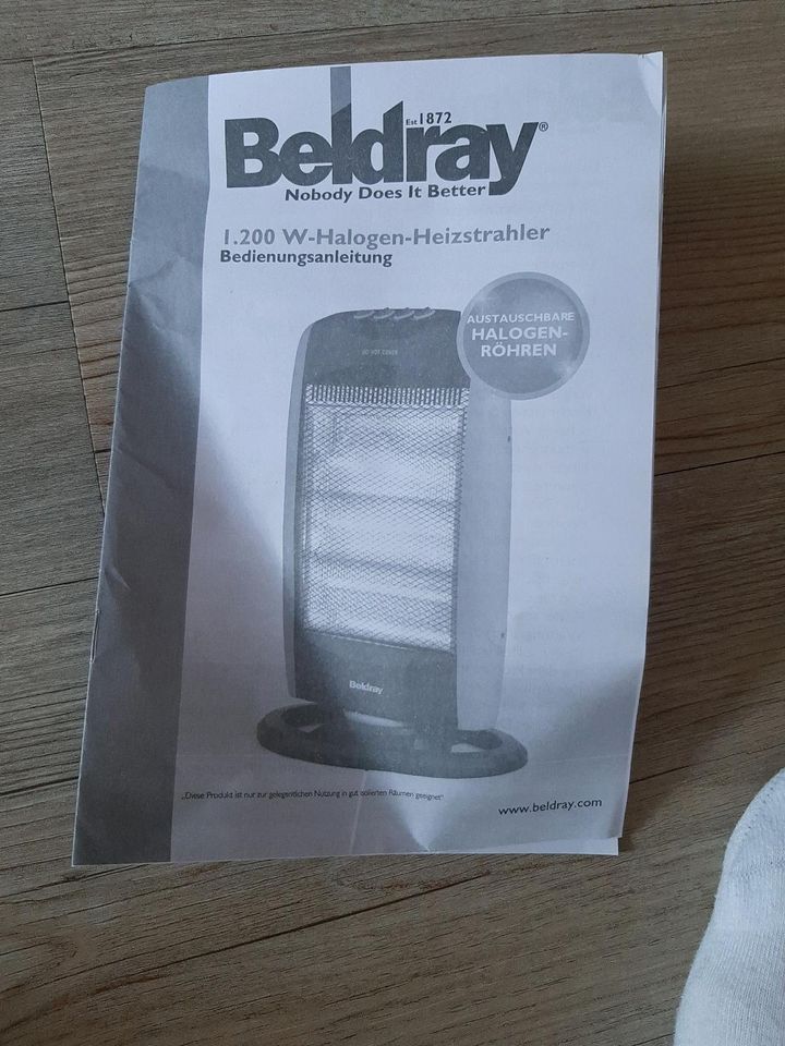 Beldray 1200 W Halogen-Heizstrahler in Flensburg