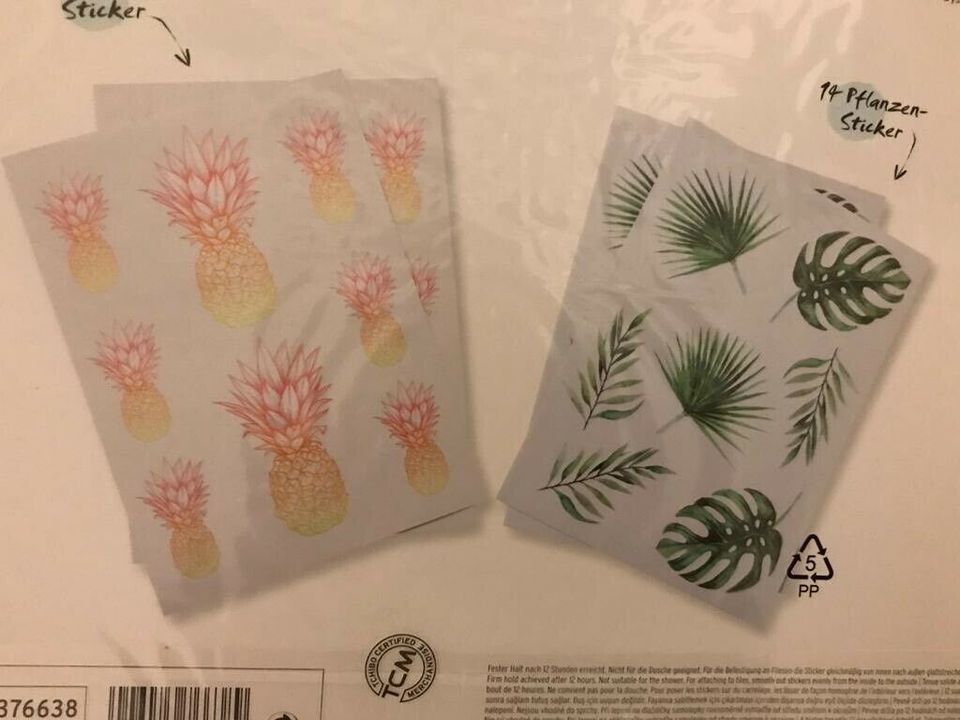 30 Sticker wiederverwendbar Ananas Pflanze Palme Fliesen etc. in Diekholzen