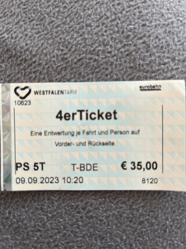 4 er Ticket Zug und Bus Angebot Ich hab falsch gekauft. in Horn-Bad Meinberg
