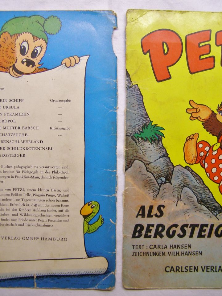 Petzi als Bergsteiger_Erstauflage Soerensen Dänemark 1957_Carlsen in Obersinn