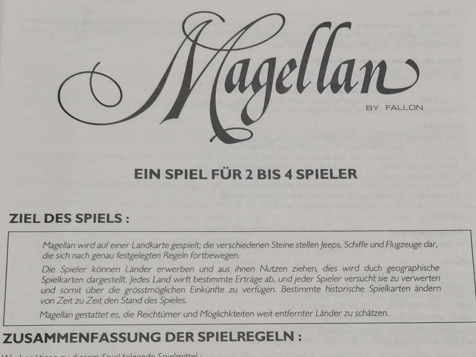 MAGELLAN Gesellschaftsspiel Flying Turtle Games 1986 Neuwertig in Windhausen