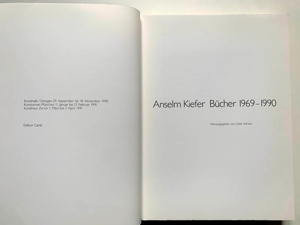 Anselm Kiefer, Katalog Kunsthalle Tübingen, Edition Cantz in Berlin