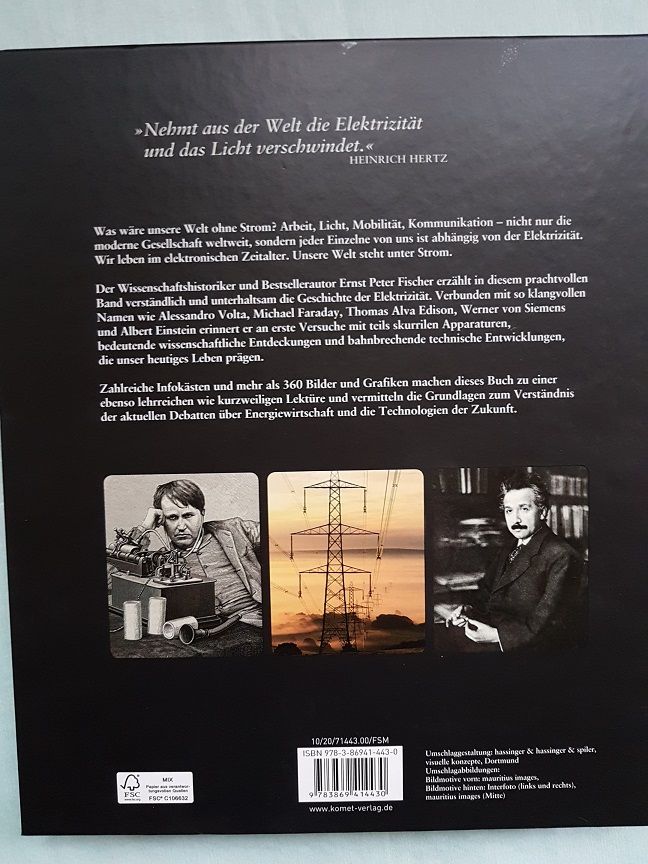 Buch der Elektrizität Edison Volta Siemens   Ernst Peter Fischer in Hamburg