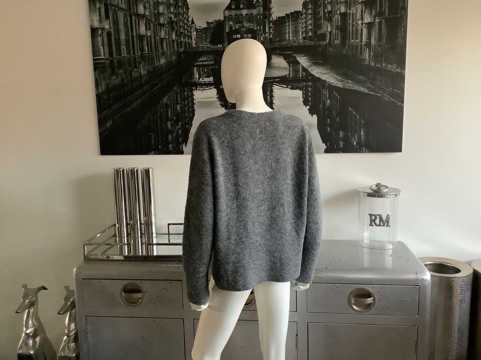 WITTY KNITTERS Pullover Mohair Alpaka Wolle grau in Hamburg