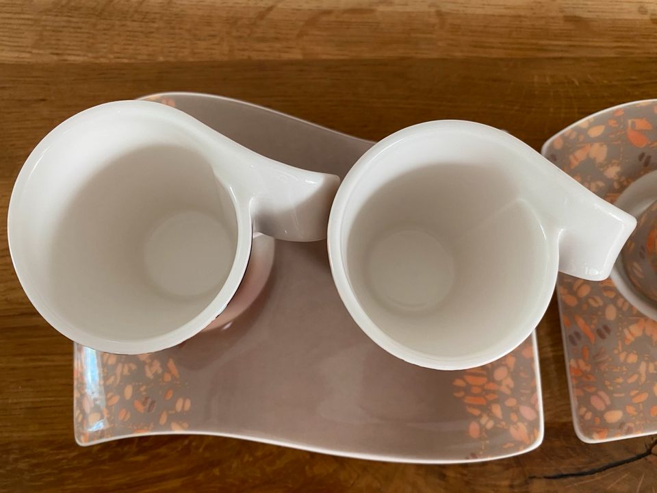 Villeroy & Boch New Wave 4x Espressotasse + 2x Unterteller in Mandelbachtal