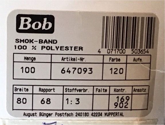 Gardinenband Smok-Band Meterware 8 cm 1:3 in Boostedt